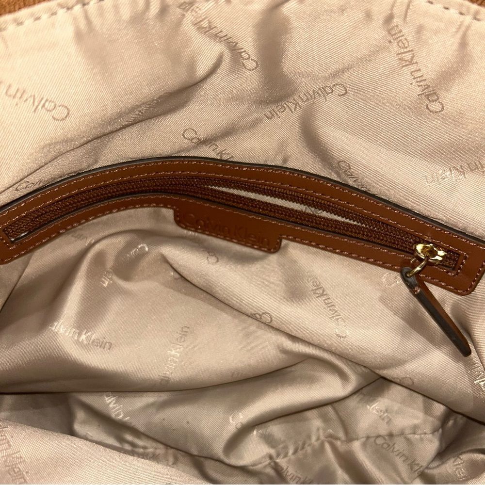 Calvin Klein Navy Blue & Brown Leather Purse​​ - Picture 9 of 11